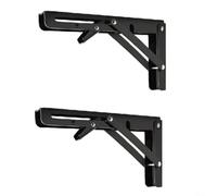 Support d'étagère murale pliable, forme triangulaire robuste, bouton à ressort peu encombrant, réglable de 8 à 20 pouces, pour cuisines, salons, chambres et balcons (45,7 cm)