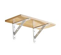 Support d'étagère Noir, 2 Supports d'étagère en métal, Support d'étagère Mural à Angle Droit, Supports d'étagère flottants triangulaires Robustes + Accessoires de vis, Blanc - 22 x 35 cm /