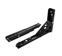 Support d'étagère pliable, Lot de 2 supports muraux triangulaires pliables for table flottante, multicolores, 20-35 cm (8-14 pouces)(Black 12inch)