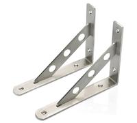 Support d'étagère robuste en acier inoxydable, support à angle droit, support d'étagère triangulaire for bricolage, étagères murales personnalisées, 2 pièces ((25cm)