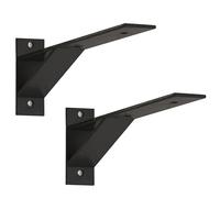 Support d'étagère robuste, support de montage mural, charge maximale 150 kg, supports d'étagères (noir, 2 pièces)(29cm(11.4inch))