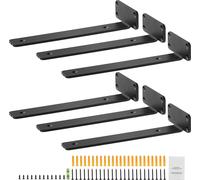 Support d'étagère SucceBuy, 10 "de longueur x 4" de largeur x 1,6" de hauteur. 6 supports d'étagères flottants pour charges lourdes. support d'étagère en L noir mat de 5 mm d'épaisseur. Supports d'éta