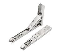 Support D'éTagère Supports d'étagère pliants robustes en acier inoxydable, 2 pièces, support pliable for Table de travail, gain place, bricolage(Silver 14inch)