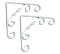 Support d'étagère triangulaire Support d'étagère mural en fer forgé, support d'étagère robuste et flottant (2 pièces, blanc/noir)(White,20x20cm)