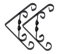 Support d'étagère triangulaire Support d'étagère mural en fer forgé, support d'étagère robuste et flottant (2 pièces, blanc/noir)(Black,15x15cm)