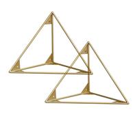 Support d'étagère triangulaire, supports d'étagères triangulaires muraux robustes bricolage étagère (15 cm 20 cm 25 cm) supports métalliques décoratifs for étagères, avec accessoires(Gold,25x25cm)