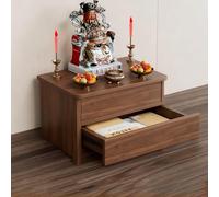 Support d'état de bouddha de bureau, table altar Shrine, table de méditation des temples en bois,étagère de pagode Guan Gong de style chinois, personnalisable (double couche avec supports,40 x 15 x 20