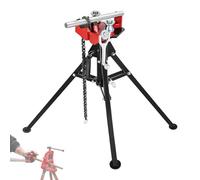 Support d'étau pliable pour trépied - Support de chaîne portable pour supports de coupe - Étau d'établi en acier avec chaînes antidérapantes - Prend en charge les tuyaux de 1/8 à 5" - Outil de