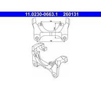 ATE Support d'étrier de frein 11.0230-0663.1 pour AUDI, SKODA, VW