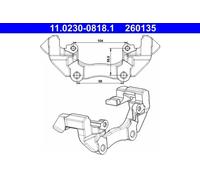 Support d'étrier de frein 11.0230-0818.1 ATE pour VOLVO FORD