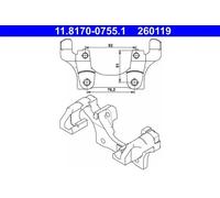 ATE Support d'étrier de frein 11.8170-0755.1 arrière pour BMW 1/3/X1