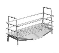 Support d'évier de cuisine en acier inoxydable, distributeur de savon, porte-éponge, avec égouttoir, 23,8 x 7,5 x 12,2 cm