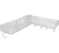 Support d'évier mural Résistant à l'eau Pliable Robuste Polyvalent Support de douche Etagère Organisateur pour Salle de bain Cuisine Transparent