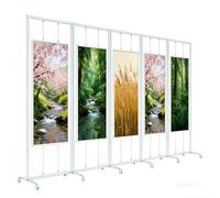 Support d'Exposition d'Art Mobile sur Roulettes, Présentoir d'Affiches Double Face Autoportant, Rack d'Exposition Pliable en Alliage d'Aluminium pour Expositions, Galeries(White,5pcs,100*180cm)