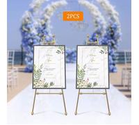 Support d'exposition pour cadre photo de mariage doré chevalet robuste et durable en fer forgé cadre photo mariage(50 x 118 cm)