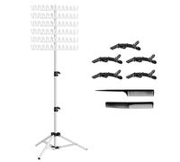 Support d'extension de cheveux réglable en hauteur avec 144 pinces à cheveux avec stylistes