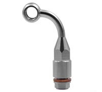 Support d'extension de conduite de frein M10 en acier inoxydable - Raccord à 70° - Pour freins et embrayage de moto - Rotation fisheye pour une conduite sûre - Argenté
