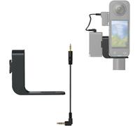 Support d'extension de micro pour caméra Insta360 X4/X3/X2 compatible avec DJI Mic 2 Support de microphone avec câble audio (Noir)