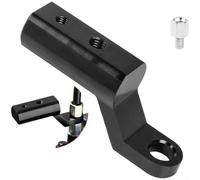 Support d'extension de rétroviseur de moto en aluminium CNC compatible avec scooter et vélo électrique pour support de téléphone et lumière LED (noir)