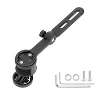 Support d'extension de vélo en nylon pour GPS et phare avant sur guidon Noir 18 cm