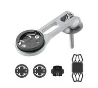 Support d'extension d'ordinateur de vélo en alliage d'aluminium avec support de téléphone, compatible avec Garmin pour Bryton pour Cateye, support de smartphone flexible en silicone pour vélo de route