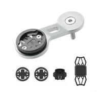 Support d'extension d'ordinateur de vélo pour Garmin pour Bryton pour Cateye, support en alliage d'aluminium avec support de téléphone en silicone, accessoire de vélo de route (B-argent)