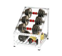 Support D'haltères En Acier À 2/3 Couches, Présentoir For Équipement D'exercice Domicile/salle De Sport, Espacement Réglable, Capacité Charge 100 Kg, For Plaques Poids(White,47.5x45x37.5cm)