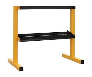 Support d'haltères SPORTNOW, support d'haltères courts à 2 niveaux, support d'haltères pouvant supporter jusqu'à 270 kg, support de poids pour haltérophilie, musculation, acier, jaune, noir, 92,5 x