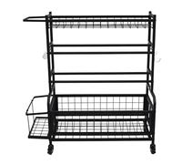 Support d'haltères, tapis de yoga, multifonction, support d'haltères, étagère de rangement avec roulettes, pour haltères, tapis de yoga, rouleau de fascia, kettlebell