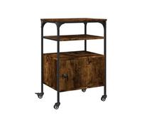 vidaXL Support d'Imprimante à 3 Niveaux, Table d’Impression avec Rangement, Chariot avec Roulettes, Organisateur de Dossiers, Chêne Fumé