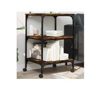 Support d'imprimante - - 3 niveaux - Chêne fumé - 50x41x75 cm - Matériau durable