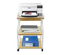 Support d'imprimante 50 x 40 x 74,5 cm - Support d'imprimante à 3 niveaux avec roues - Support mobile - Chariot d'imprimante solide pour la maison, les bureaux d'entreprise, les salles d'études (blanc