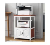 Support d'imprimante à 3 niveaux avec armoire de rangement vertical pour la maison et le bureau, étagères ouvertes pour dossiers lettres/légaux/A4, marron, 60 x 50 cm, solution d'organisation efficace