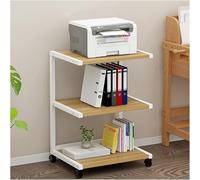 Support d'imprimante à roulettes multifonction à 3 niveaux et chariot de rangement mobile pour imprimante et scanner, table d'extrémité avec rangement 50,8 x 40,6 x 71,1 cm (naturel)
