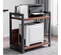 Support d'imprimante avec étagère réglable, chariot roulant pour fax, scanner et fichiers - Tour d'ordinateur de style industriel