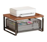 Support d'imprimante avec rangement à 2 niveaux pour économiser de l'espace | Étagère de bureau pour imprimante pour grille-pain, four, comptoir de cuisine, salle d'artisanat, maison, bureau, école