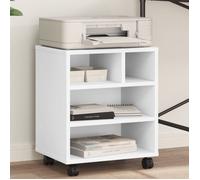 vidaXL Support d'imprimante avec roulettes blanc 41x32x48 cm, table d'imprimante, table d'imprimante d'ordinateur, support d'imprimante avec rangement