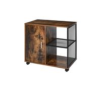 HOMCOM Caisson de Bureau Bois et Métal avec Rangements et Niches | Aosom France