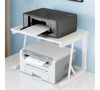 Support d'imprimante compact multifonction - Étagère de bureau debout au sol pour petits espaces, idéale pour imprimantes, scanners, télécopieurs et fournitures de bureau (naturel, 27 cm)