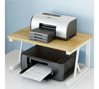 Support d'imprimante compact pour petits espaces - Étagère de bureau multifonction pour imprimantes, scanners et télécopieurs - Organiseur de bureau élégant (naturel, 27 cm)