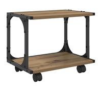 Support d'imprimante en bois d'ingénierie - vidaXL - 41x28x33,5 cm - Chêne artisanal - Roues verrouillables