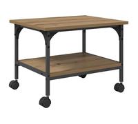 Support d'imprimante en bois - vidaXL - Chêne artisanal - 50x40x38 cm - 2 étagères - Rangement spacieux - Style urbain