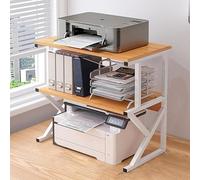 Support d'imprimante en forme de K à 2 niveaux/3 niveaux avec rangement, organiseur de bureau robuste pour bureau à domicile, compatible avec imprimantes, scanners, télécopieurs, étagères d'angle peu