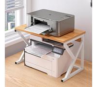 Support d'imprimante en forme de K à 2 niveaux/3 niveaux avec rangement, organiseur de bureau robuste pour bureau à domicile, compatible avec imprimantes, scanners, télécopieurs, étagères d'angle peu