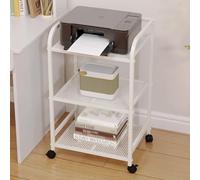 Support d'imprimante en métal, chariot roulant sous le bureau avec étagère de rangement et roues verrouillables pour imprimantes, télécopieurs et déchiqueteuses