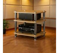 Support d'imprimante et AV à 3 niveaux avec pieds absorbants - Étagère polyvalente pour la maison/le bureau/le théâtre - Solution de rangement durable et élégante pour lecteur CD