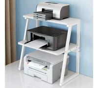 Support d'imprimante, étagère de table pour imprimante, bureau avec rangement, bureau à domicile, support pour imprimante sous le bureau, meubles de bureau pour petits espaces (blanc)