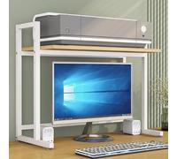 Support d'imprimante, étagère robuste à 2 niveaux, support d'imprimante de bureau pour lecteur multimédia, scanner et rangement de livres