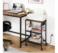 Support d'Imprimante - HOOBRO - Chariot à 3 Niveaux - Marron - Rangement Bureau - Station de Charge