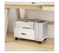 Support d'imprimante mobile avec roulettes pour imprimante sous le bureau - Hauteur réglable - Tiroir de rangement et rack pour unité centrale - Étagère roulante pour bureau et maison - Solution